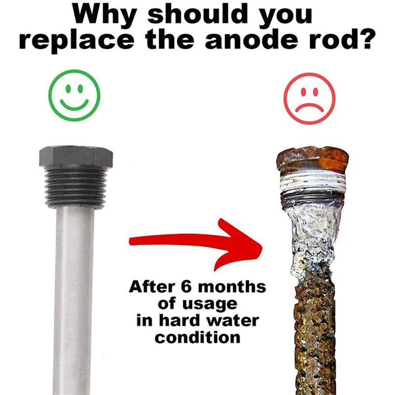 ABGR-RV سخان المياه قضيب الأنود المغنيسيوم لسخانات Atwood ، 8 حزمة 1/2 بوصة NPT RV خزان الماء الساخن الأنود قضيب لسخان RV