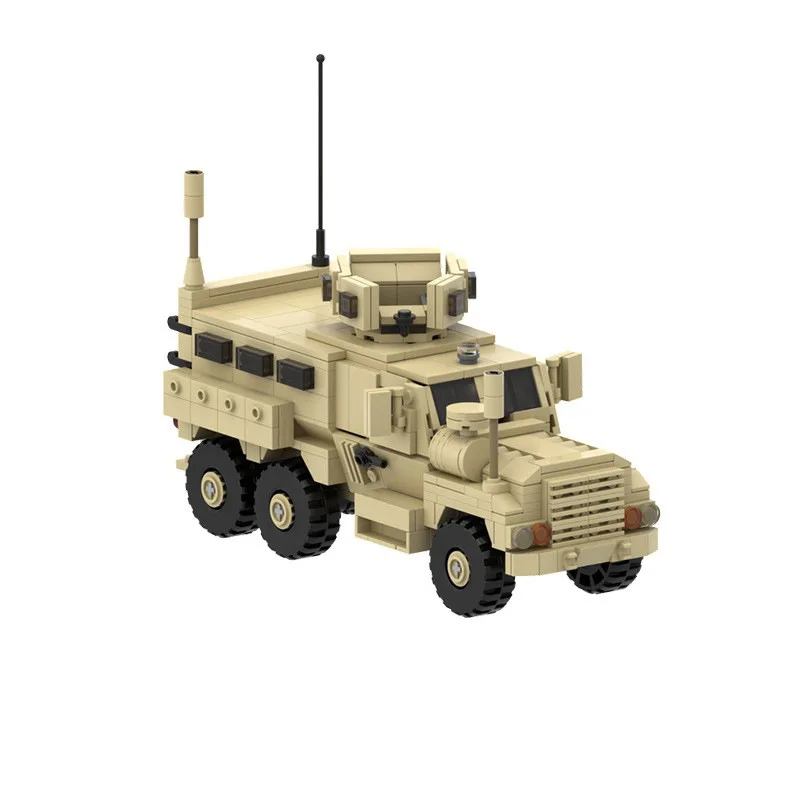 WW2 Building Block Toy Antimine Medium Armored Car 6X6 Fighting Vehicle Anti-tank Gun Bricks Set Model Toys Kids Adults Gifts