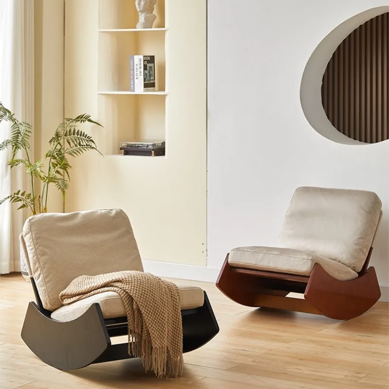 

*a forMid-Century Lounge Chair - Solid Wood Armchair, Scandinavian Vintage Rocker for Living Room & Balcony*