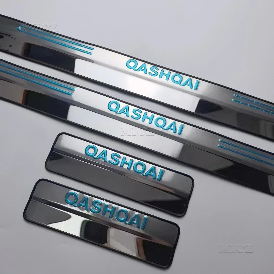 

For Nissan Qashqai J10 J11 2009-2019 Car Styling Side Door Sill Protector Threshold Scuff Plate Welcome Pedals Covers Trims