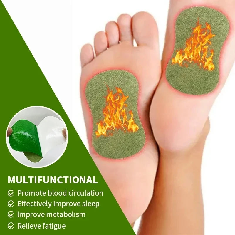 60-6Pcs Foot Patches Pads Natural Herbal Wormwood Artemisia Argyi Feet Body Toxins Cleansing Relieve Stress Help Sleeping