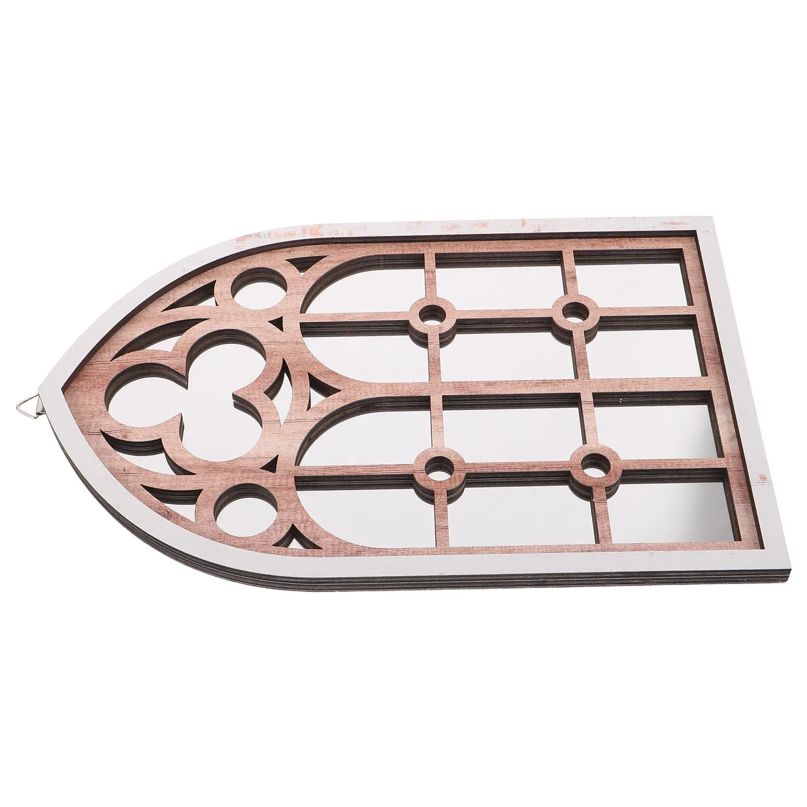 Vintage Cathedral Mirror 11.8x7.4 Arched Gothic Wall Decor for Living Room Bedroom Small Windowpane Decorative Wall Hanging