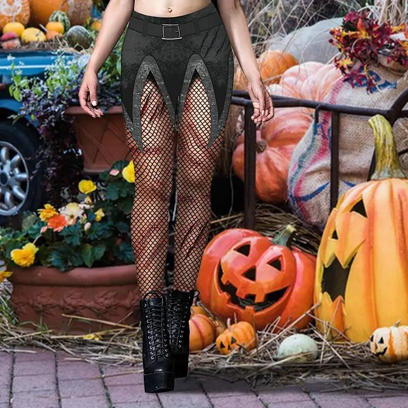 Halloween-legging voor dames Halloween-yoga-legging Zachte 3D-pompoenbroek Gestreepte dames Halloween-legging Halloween-joggingbroek