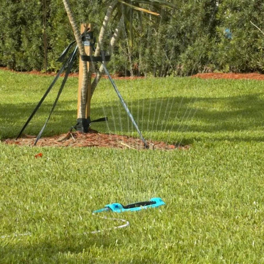 Indestructible Oscillating Sprinkler with Adjustable Spray and Metal Base for Large Yard Coverage up to 3600 Sq. Ft. Max Spray