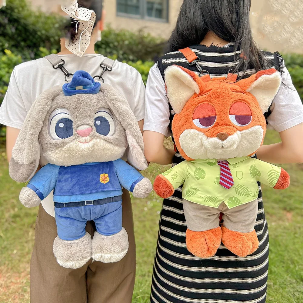 

Cartoon Zootopia Judy Hopps Nick Wide Kawaii Doll Backpack Personalized Cartoon Large Capacity Backpack Creative Birthday Gift