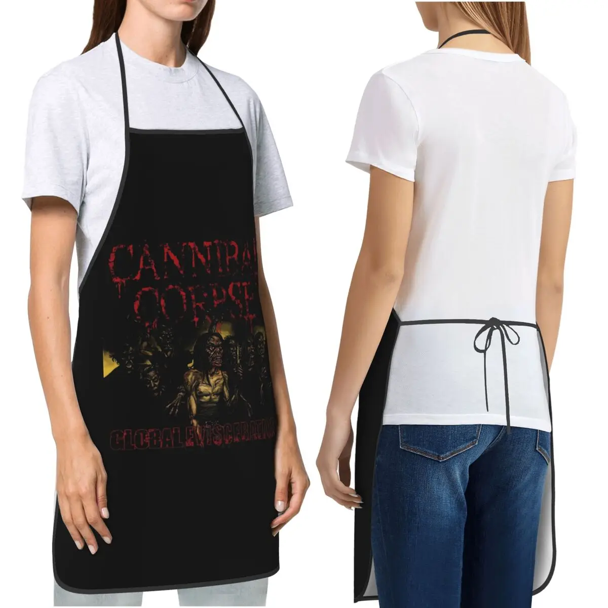 

Металлические фартуки для скейтборда Cannibal Corpse, фартуки для шеф-повара, приготовления пищи, выпечки, нагрудник без рукавов, кухонный сарафан для уборки