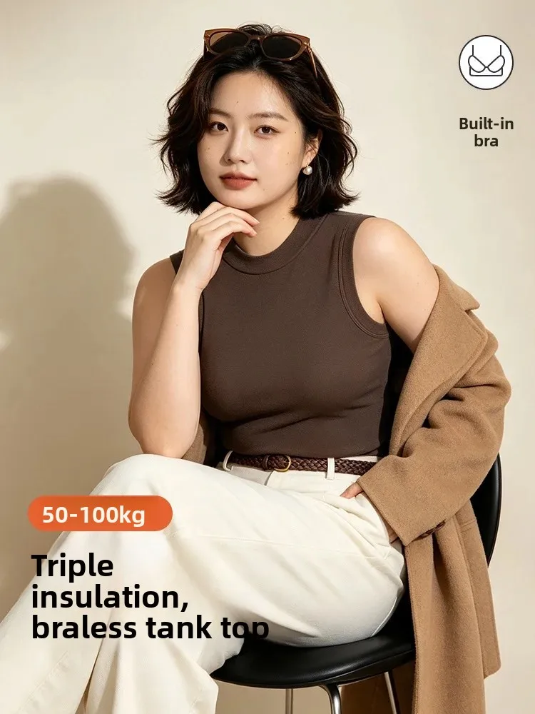 warm-thermal-vest-women's-sleeveless-base-layer-top-with-chest-pad-plus-size-comfortable-breathable-casual-fashion-design