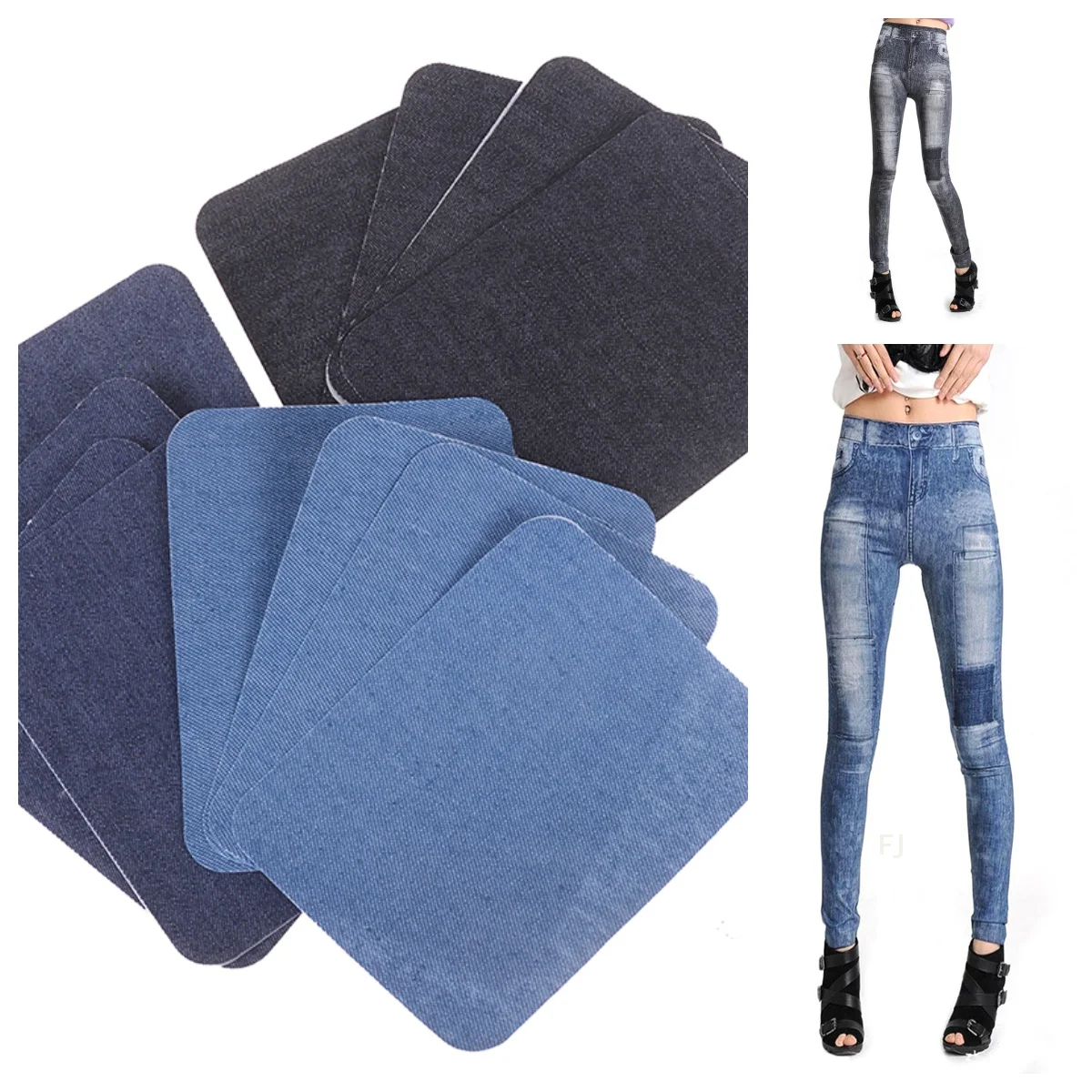 

[YU]2025 12 шт., джинсовая нашивка, утюг на заплатках, ремонт, лоскутное шитье для одежды, наклейки