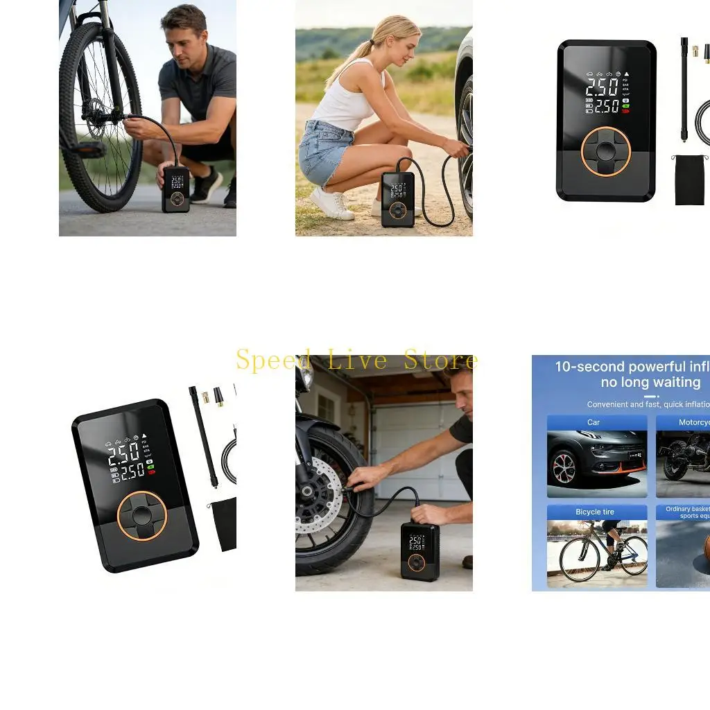 547C Useful Inflation Tool For Auto Tires Featuring Lighted Screen And 4000mAh Battery