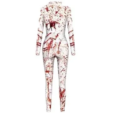 

Halloween Women Horror Zombie Blood Print Bodysuit Role Play Horror Festival Party Performance Costume Zentai Suit Dress Up