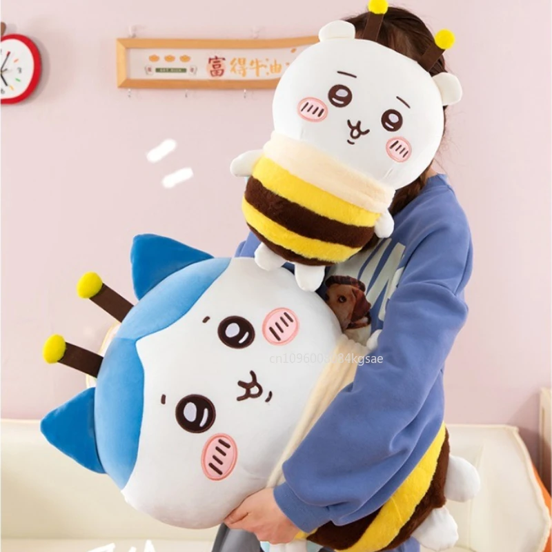 80 سنتيمتر حجم كبير Chiikawa تحويل إلى النحل محشوة بلوشيز الكرتون Hachi Usagi لينة أفخم دمية الأطفال وسادة هدايا عيد الميلاد