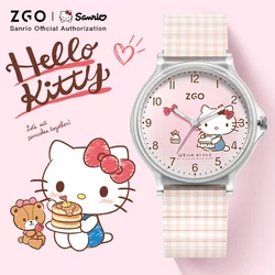 ZGO X Sanrio Hello Kitty Women's Watches Waterproof Student Quartz Watch Cute Pink Wristwatch Luminous Hands New Year Gift 337