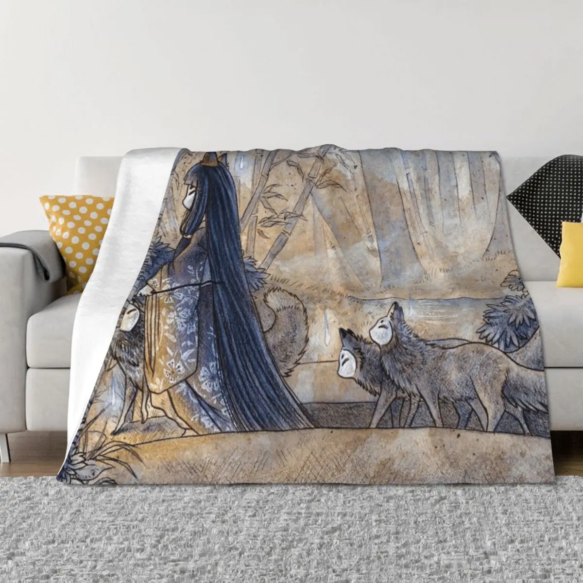

Silent Crossing - TeaKitsune Fox Yokai Throw Blanket Sofa Quilt Luxury Throw Tourist Blankets