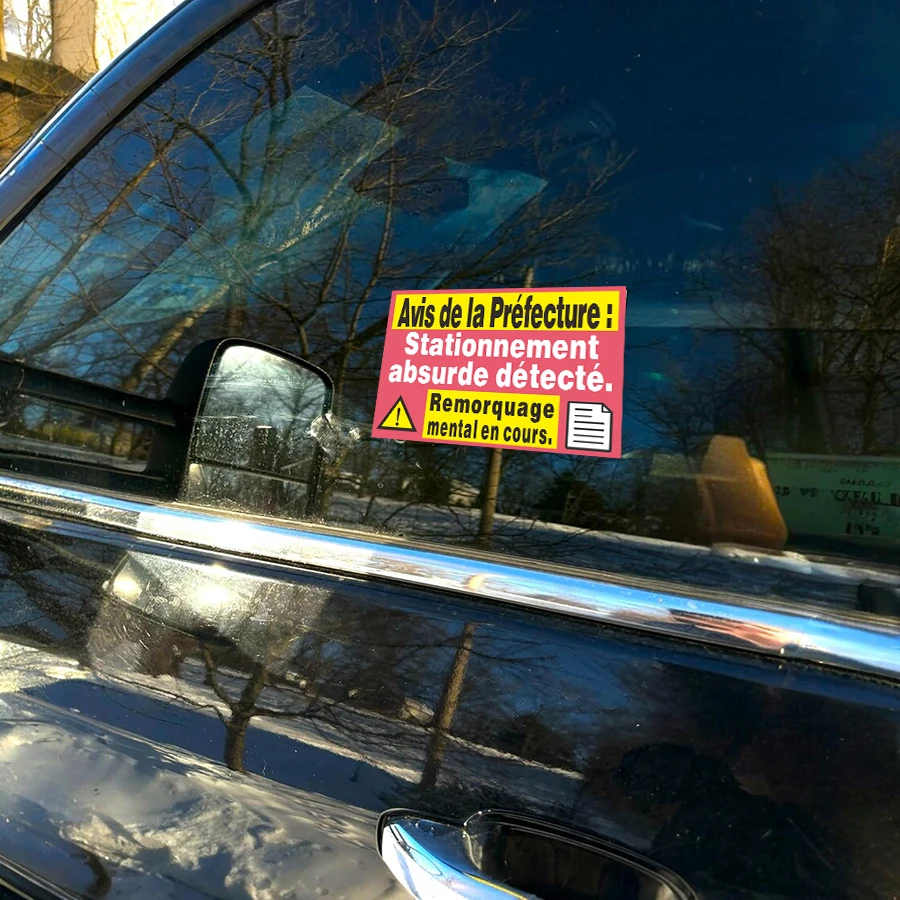 150 Pcs Funny  French Parking Warning Stickers - Matte Finish, 7x5cm/2.75x1.57 Inch, Humorous Car Reminder Labels