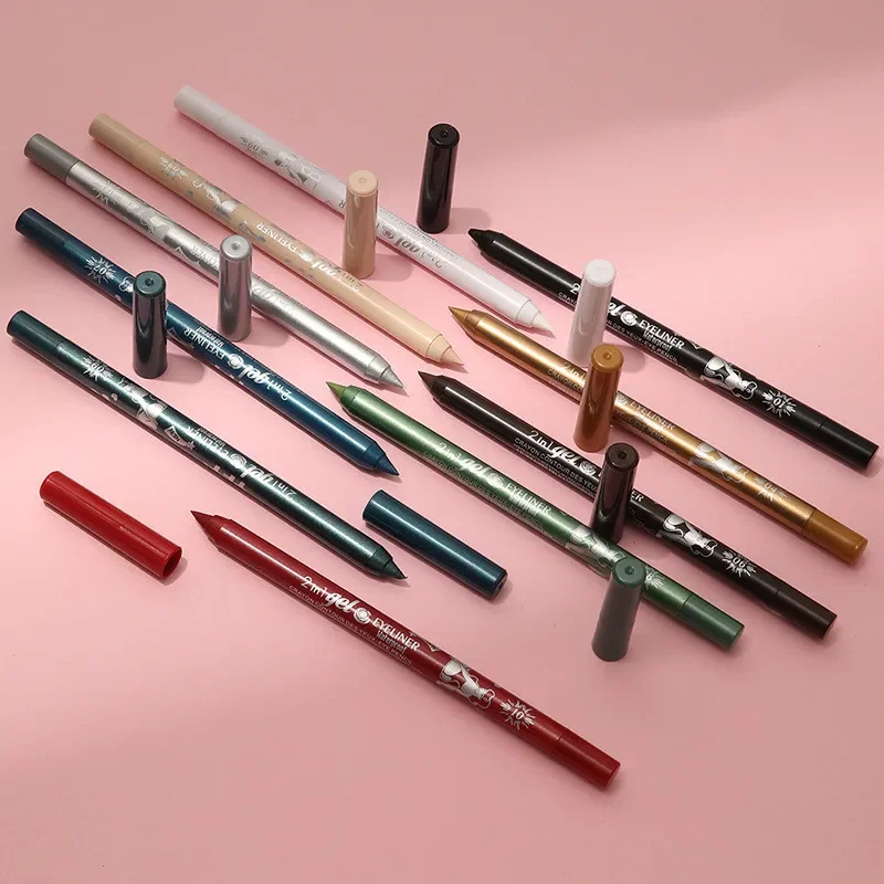 New Waterproof Eyeliner Pencil Red Brown White Ultra-slim Soft Easy Wear High Pigment Lip Liner Professional Lasting Eyes Makeup