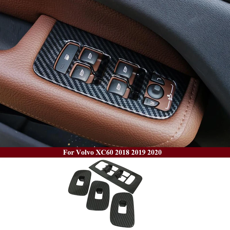 Cubierta embellecedora de cuenco para puerta Interior de coche, pegatina de mango de carbono, decoración de estilo, piezas de accesorios para automóvil para Volvo XC60 2022-2018