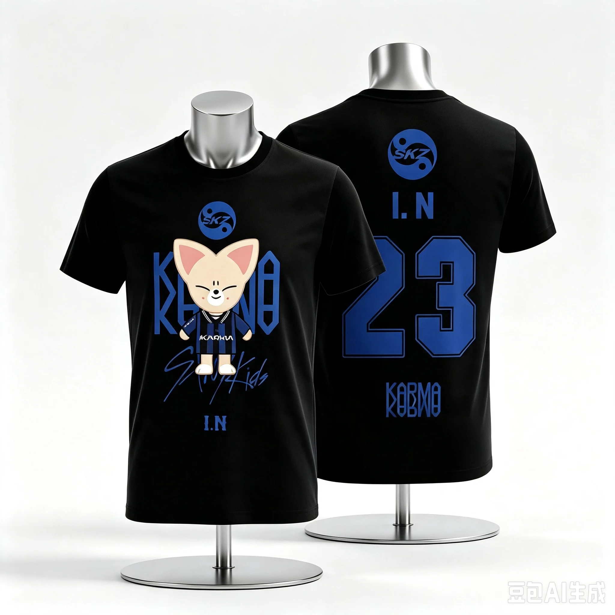 Family Replica Sport Jersey,Black Crew‑Neck Short‑Sleeve Mesh Top,Cute Cartoon Animal Print, Breathable Casual Street Fan Tee