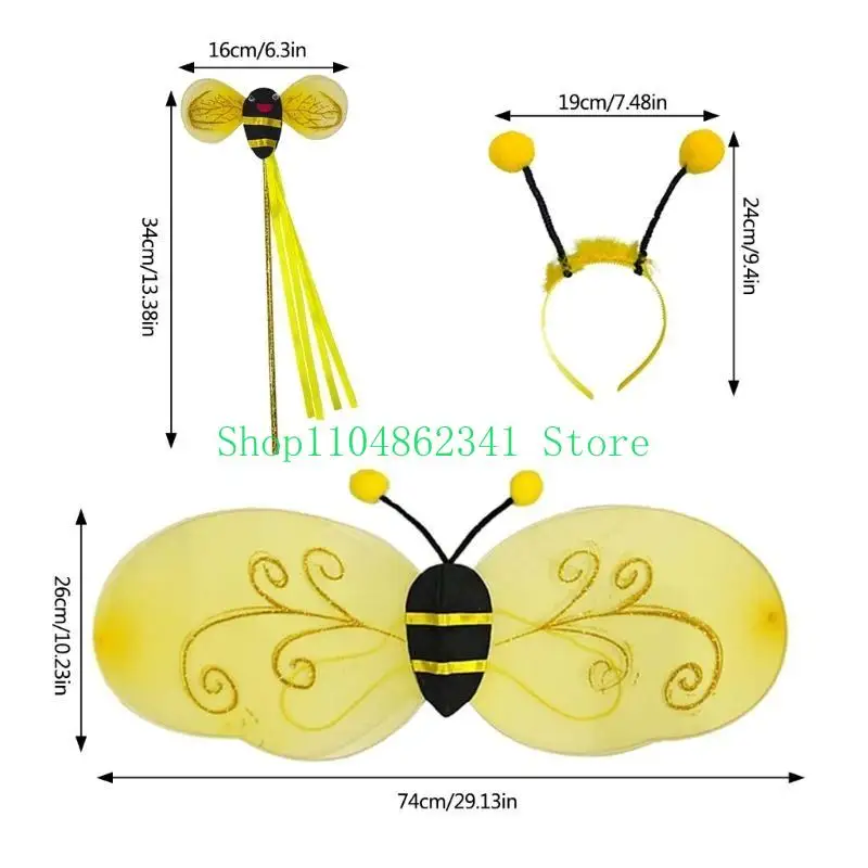 5asd Animal Role Play Wing Headband Wand for Women Kid Halloween Masquerade Cosplay