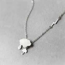 Uini-Tail classic hot 925 Tibetan silver cute cloud raindrops umbrella weather creative necklace fashion tide flow high quality