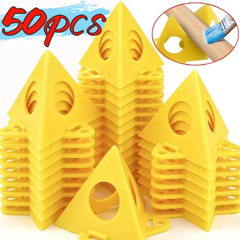 50/10PCS Triangle Paint Pads Feet Pyramid Shaped Tripod Cone Paint Stands Home Cabinet Doors Woodworking Bracket Auxiliary Sets