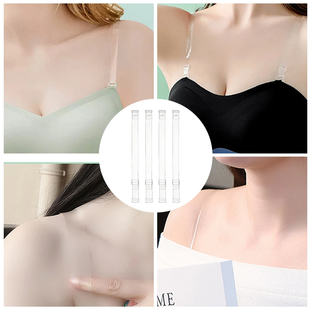 10pairs Adjustable Length Non Slip Invisible Bra Strap Women Replacement Part With Adjustment Buckle