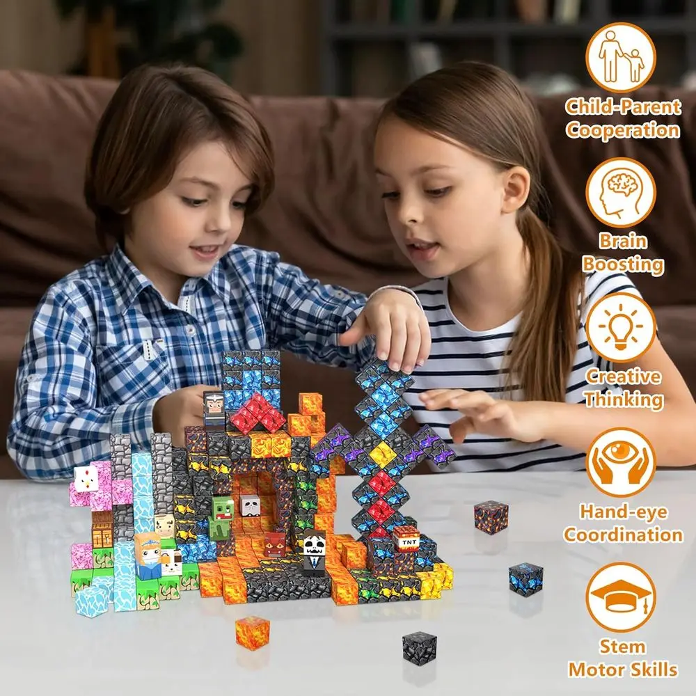 Set di blocchi magnetici: giocattolo STEM da 300 pezzi per bambini, magneti agitati, gioco sensoriale educativo per i più piccoli e idee regalo