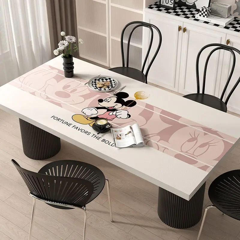 Nappe de table à manger créative de dessin animé mignon Disney, tissu de bureau étanche et résistant à l'huile, table basse, virus, décoration de la maison