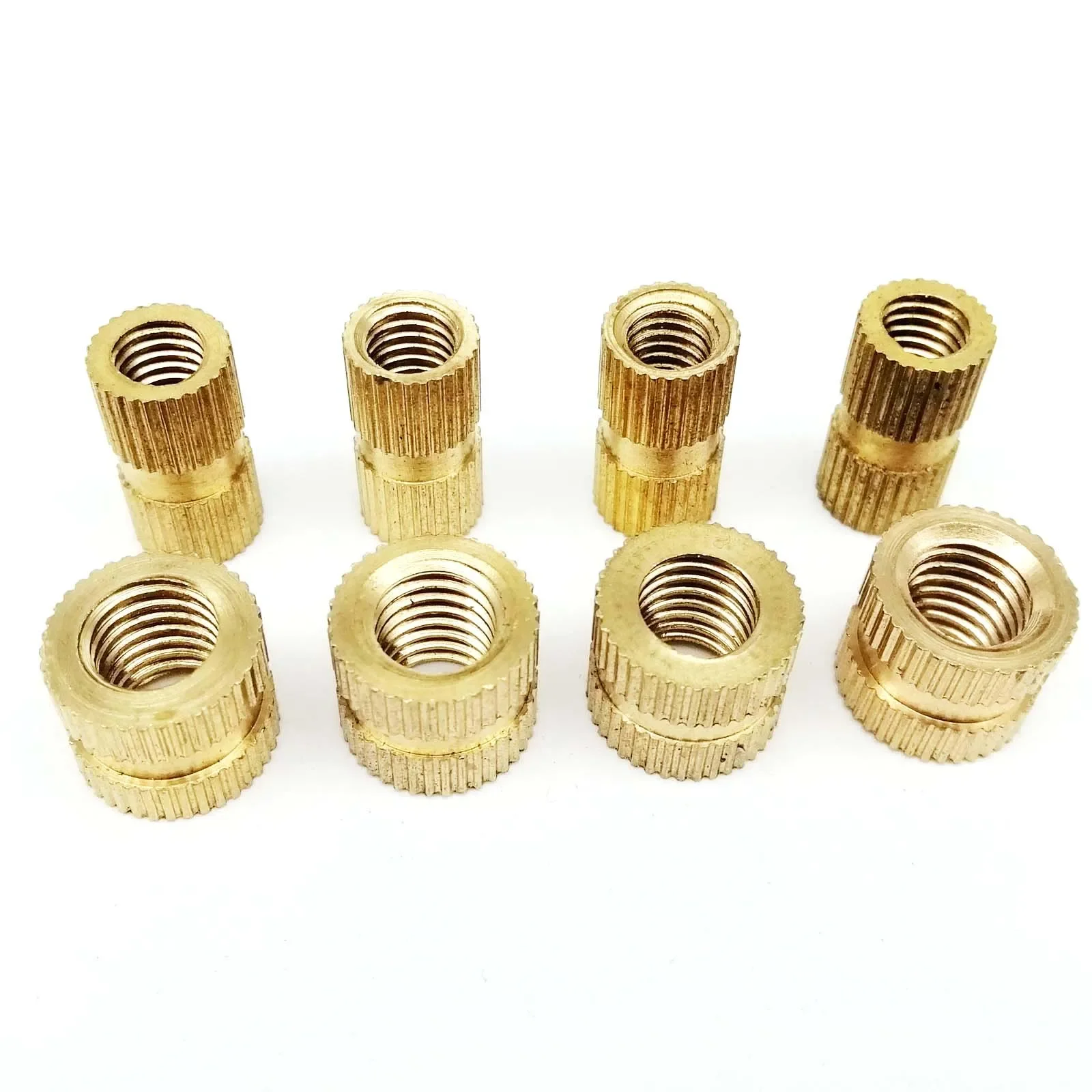 Solid Brass Pure Copper Thread Injection Molding Knurl Embedded Insert Nut Nutsert M1.6 M2 M2.5 M3 M4 M5 M6 M8 M10