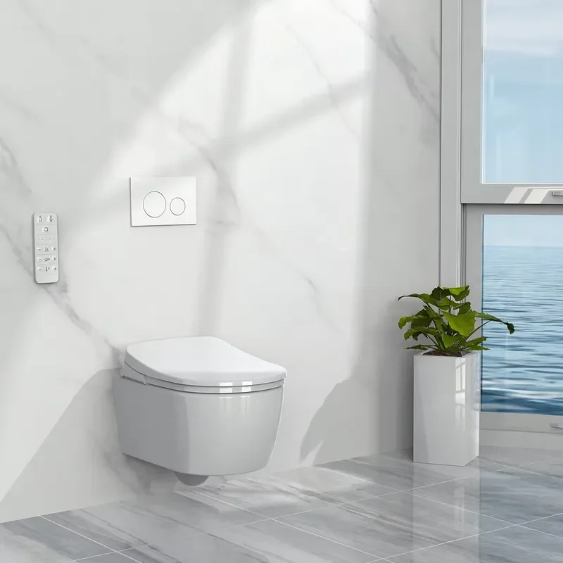 Electric Smart Bidet Toilet Seat with Hot and Cold Water Wash Function Automatic Cleaning Heated Seat for Bathroom Upgrade