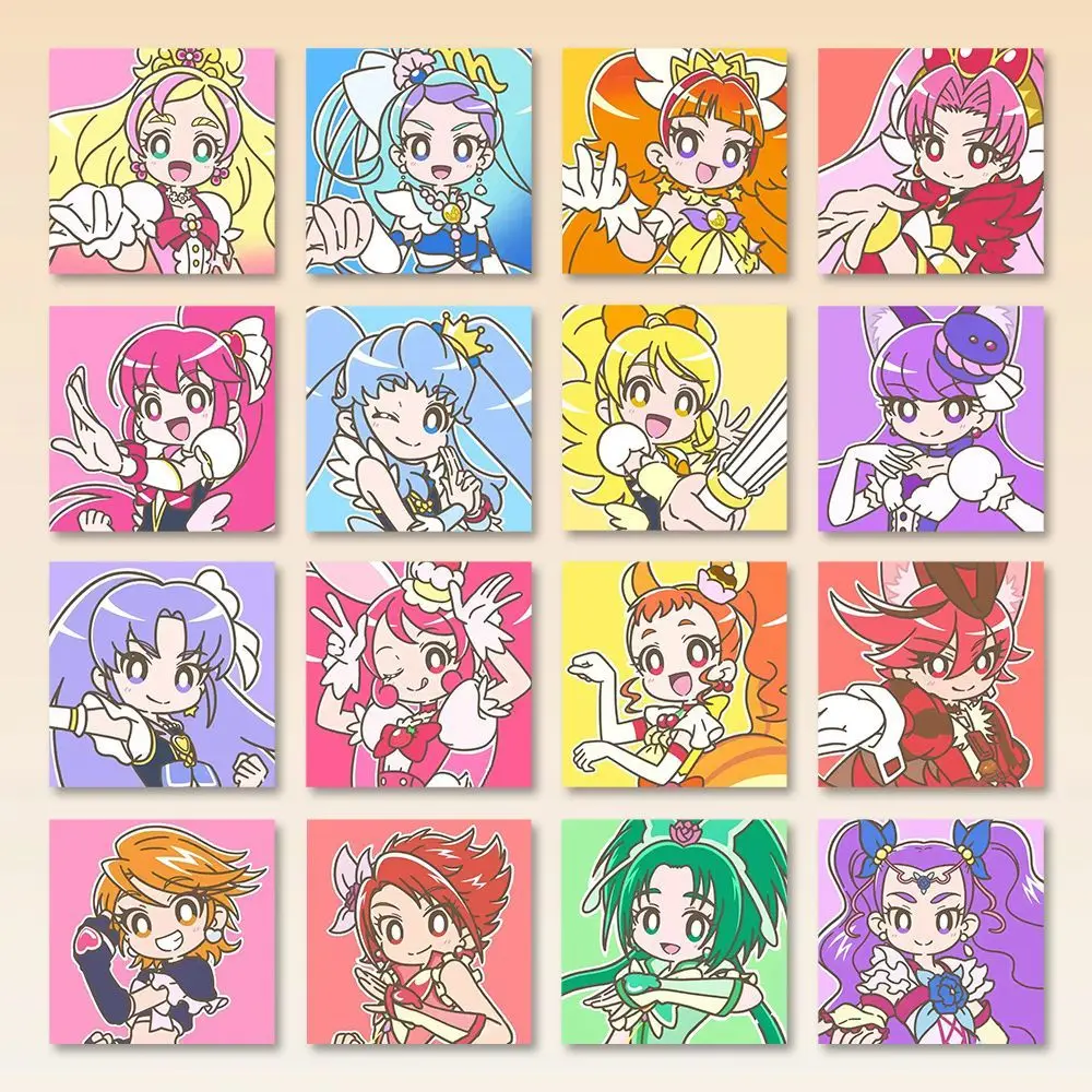 Hugtto Pretty Cure 128 Photos Sticker Girl Kawaii Anime Figure Decorate Phone Case Flat Computer Cartoon Patch Birthday Gift