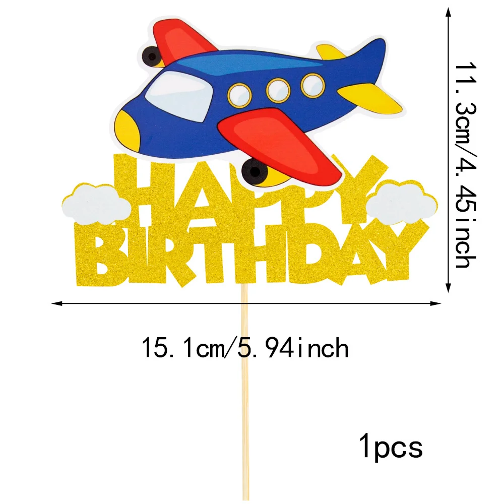 Flugzeug-Geburtstagsdekoration Flugzeug-Tortenaufsatz Flugzeugpilot-Partydekoration Kinder Flugzeug-Themenparty Babyparty – Detail 2