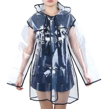 Dámský pláštěnka z PVC, EVA, venkovní, turistické, cestovní, pro dospělé, přenosná, korejská, transparentní, pláštěnka, dámská, větru a deštivá, pončo 6 nejlepší prodej Dámské PVC pláštěnky - №1