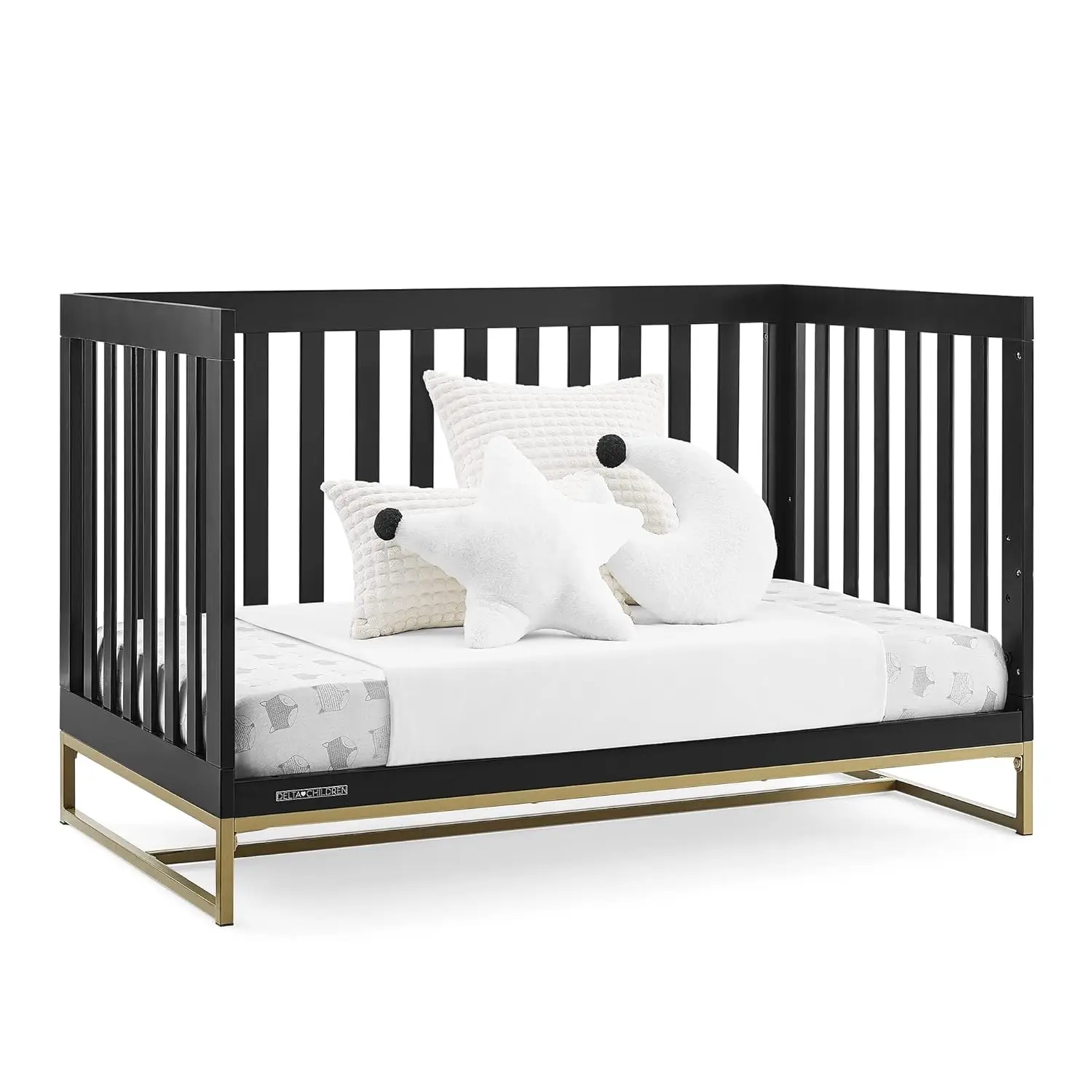 4-in-1 Convertible Crib - Greenguard Gold Certified, Bianaca White / Ebony/Bronze