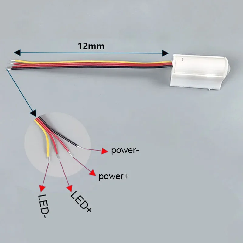 DC12V-24V PIR Motion Sensor LED Strip Light Switch IR Infrared Human Body Induction Dectector Switch Auto ON / OFF customized