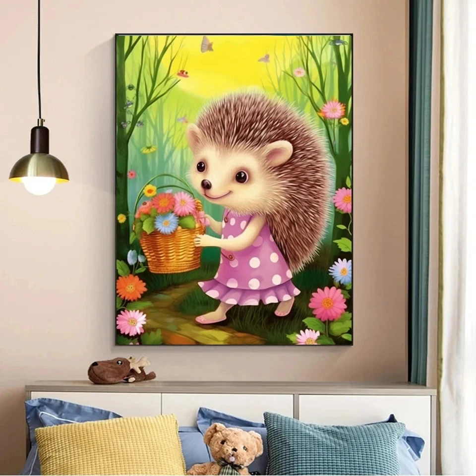 DIY Diamond Painting New 2024 lovely Hedgehog Diamond Embroidery Fantasy Cartoon Mosaic Cross Stitch Handmade Home Decor V682