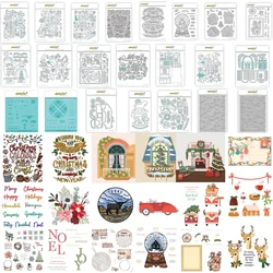 Nuevo sello transparente, troqueles de corte de Metal, plantilla de lámina caliente, ventana Floral de Navidad, juego de nieve de Reno para decoración DIY, tarjeta de álbum de recortes