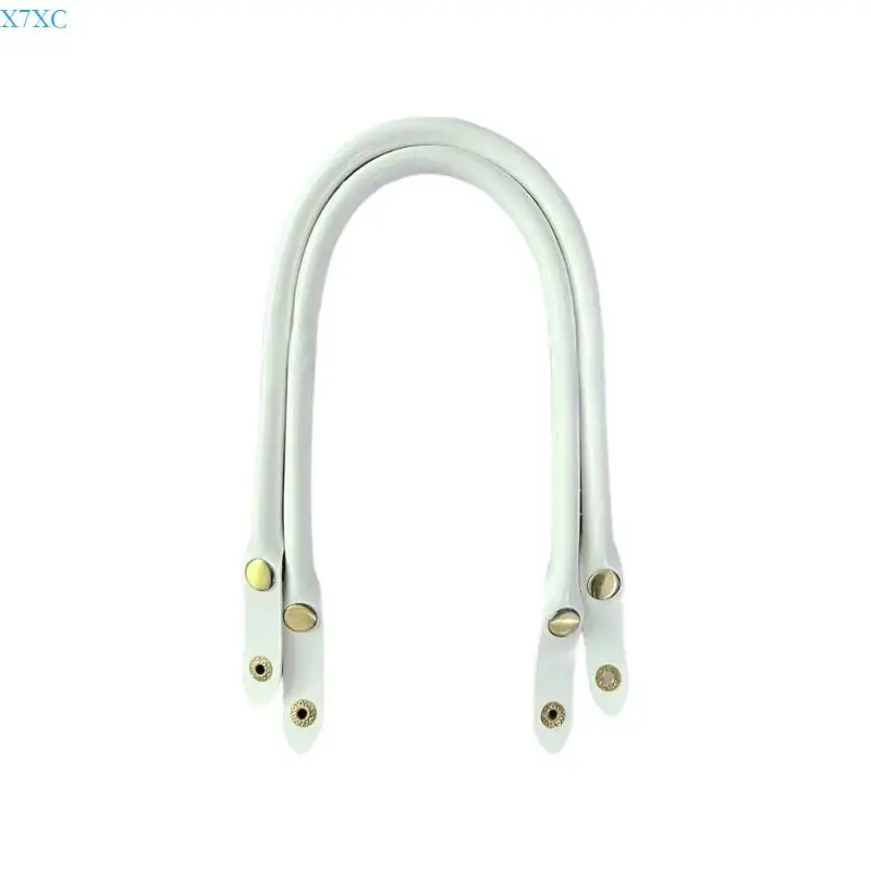X7XC Fashionable PU Leather Replacement Handles 47cm Button Attachment Lightweight Strap for Handbags Accessories