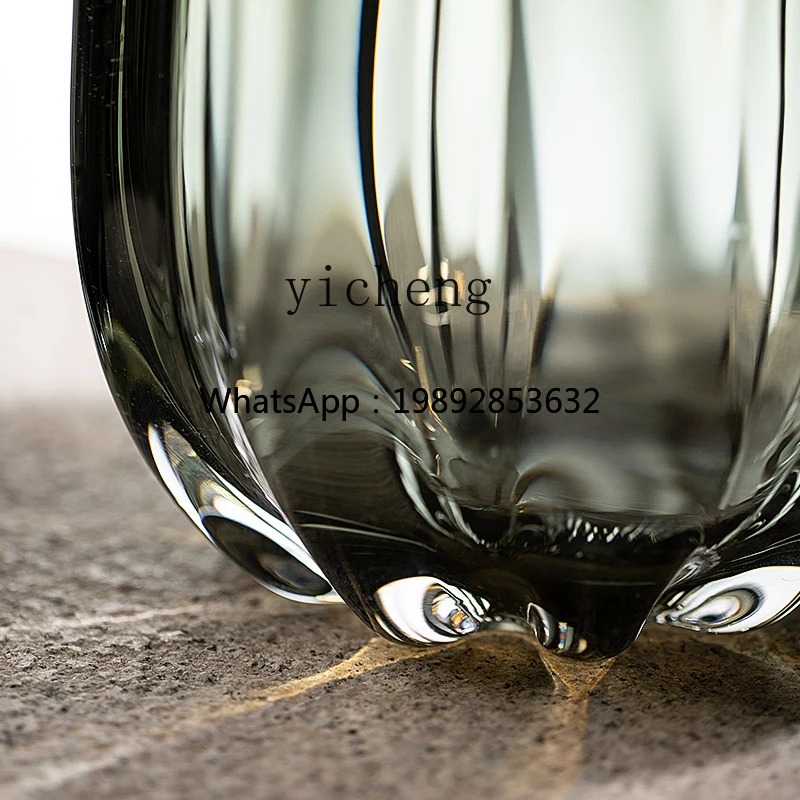 ZZ thick atmosphere luxury glazed vase ornament living room flower arrangement water raising glass flower utensil