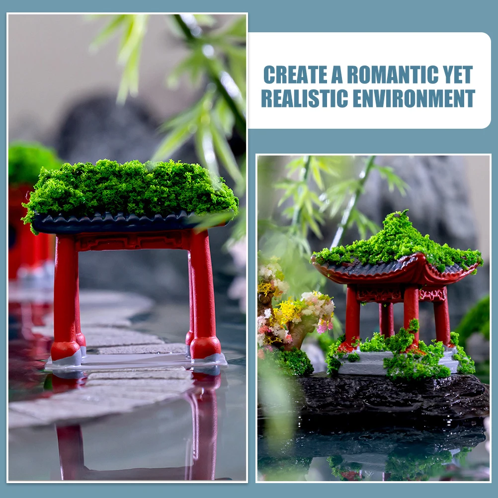 

9 Pcs Ancient Building Decoration Accessories Building-statue Ornament For Garden Decorate Micro-landscape Resin Model