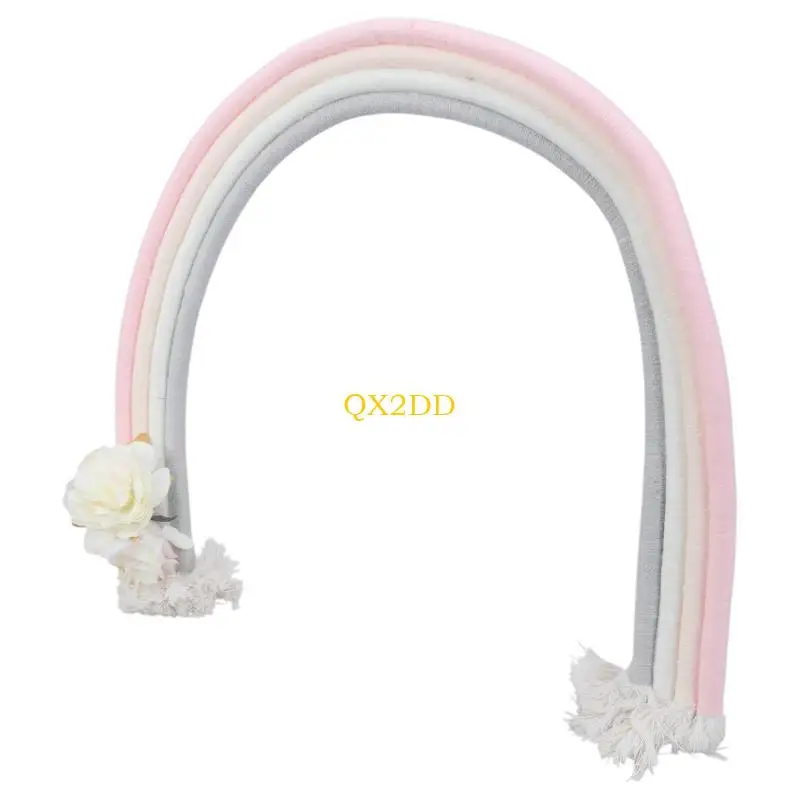 QX2D Newborn Photography Props Rainbow Wall Decoration Handmade Rainbows Photo Props Ornament Rainbow Baby Photoshoot Props