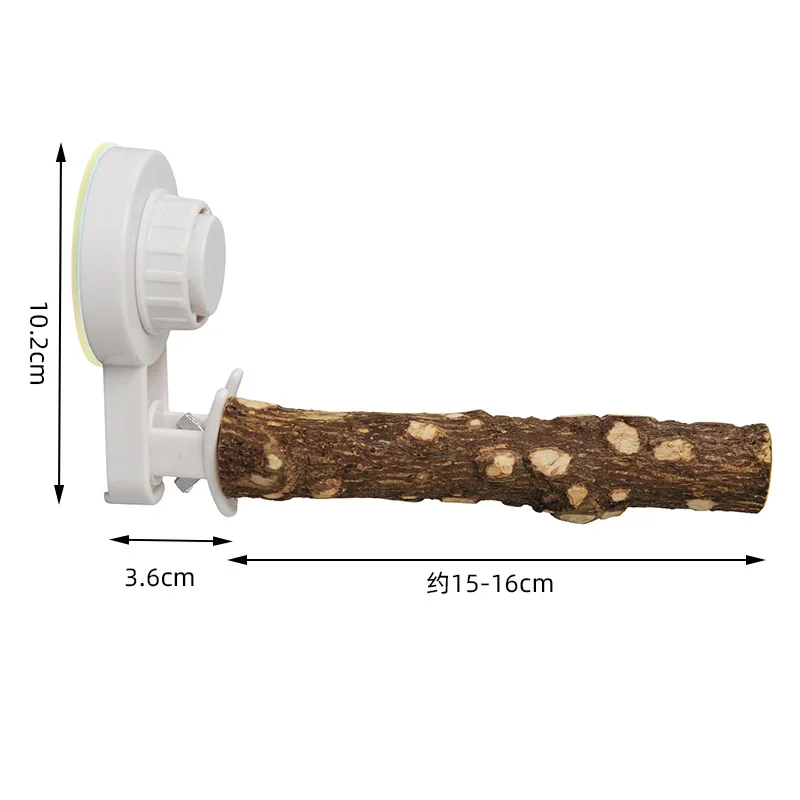 Parrot Stand with Suction Cup Molar Claw Wood Mill Mouth Stand with Joint Dung Disc Adsorption window Car Habitat for Bird - view 4