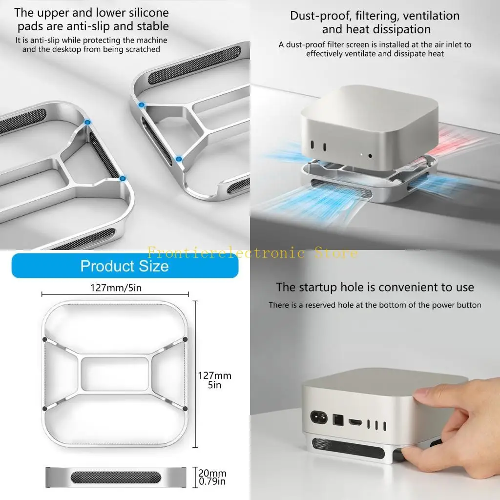 G8DB Heat Dissipation Base With Fine Dust Filter And Easy Access Power Button for Macmini Efficient Performances