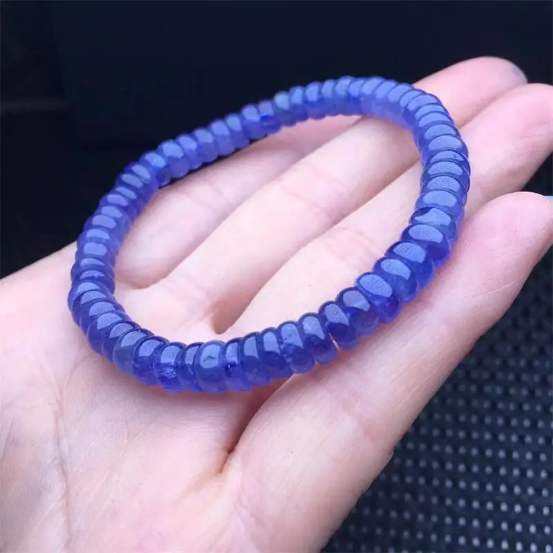 5MM Natural Tanzanite Bracelet Couple Energy Yoga Bracelet Men Women Healing Fengshui Jewelry Gift 1pcs