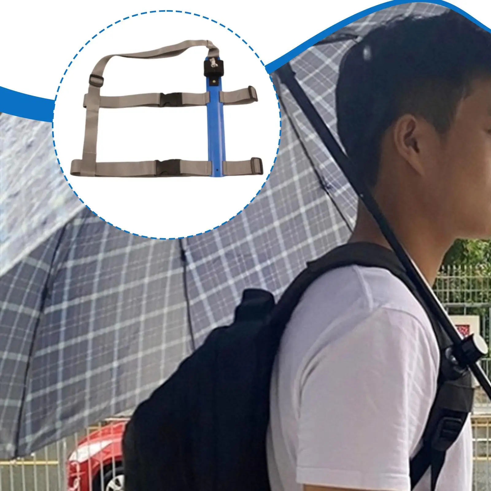 Adjustable Umbrella Holder Wearable Shoulder Support Wind Resistant Bracket for Travel Jogging Walking