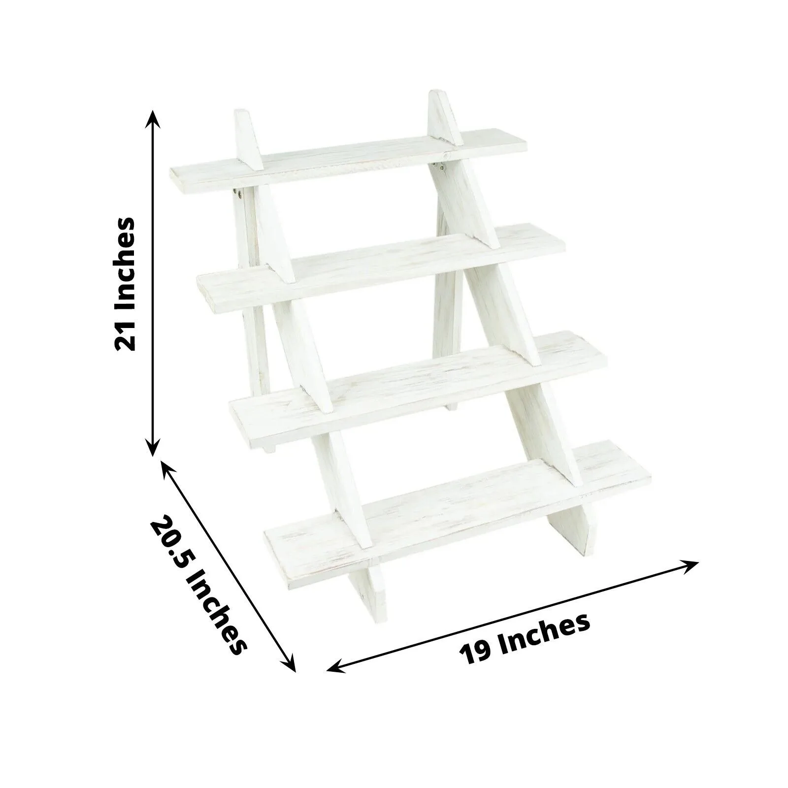 US 21 in Whitewashed 4 Tier Wooden CUPCAKE HOLDER Ladder Display Stand Party Events