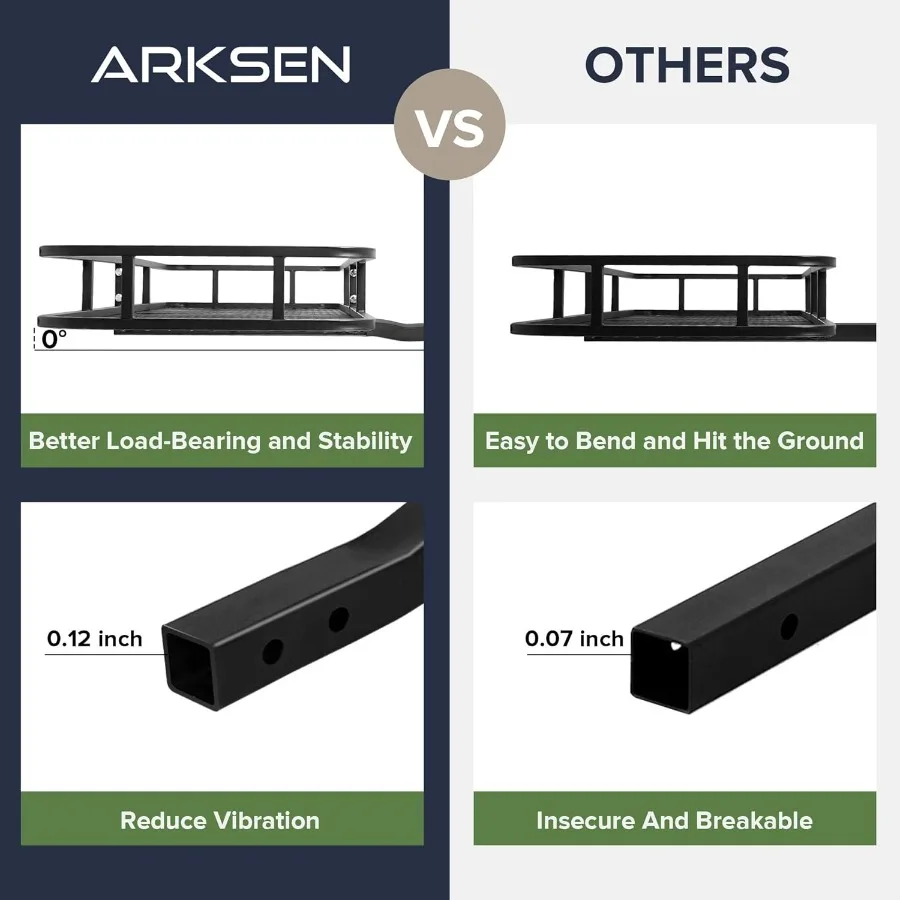 حامل البضائع ذو وصلة 60 × 23 × 5.5 بوصة مع حقيبة شحن و2 أشرطة بسقاطة بسعة 500 رطل وسعة 2 وصلة سحب لجهاز استقبال لتخزين الأمتعة