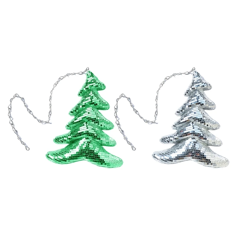 SZWA Stylish Discos Bauble Christmas Tree Hanging Decorations Light Reflectings Glass Pendant Festives Decoration