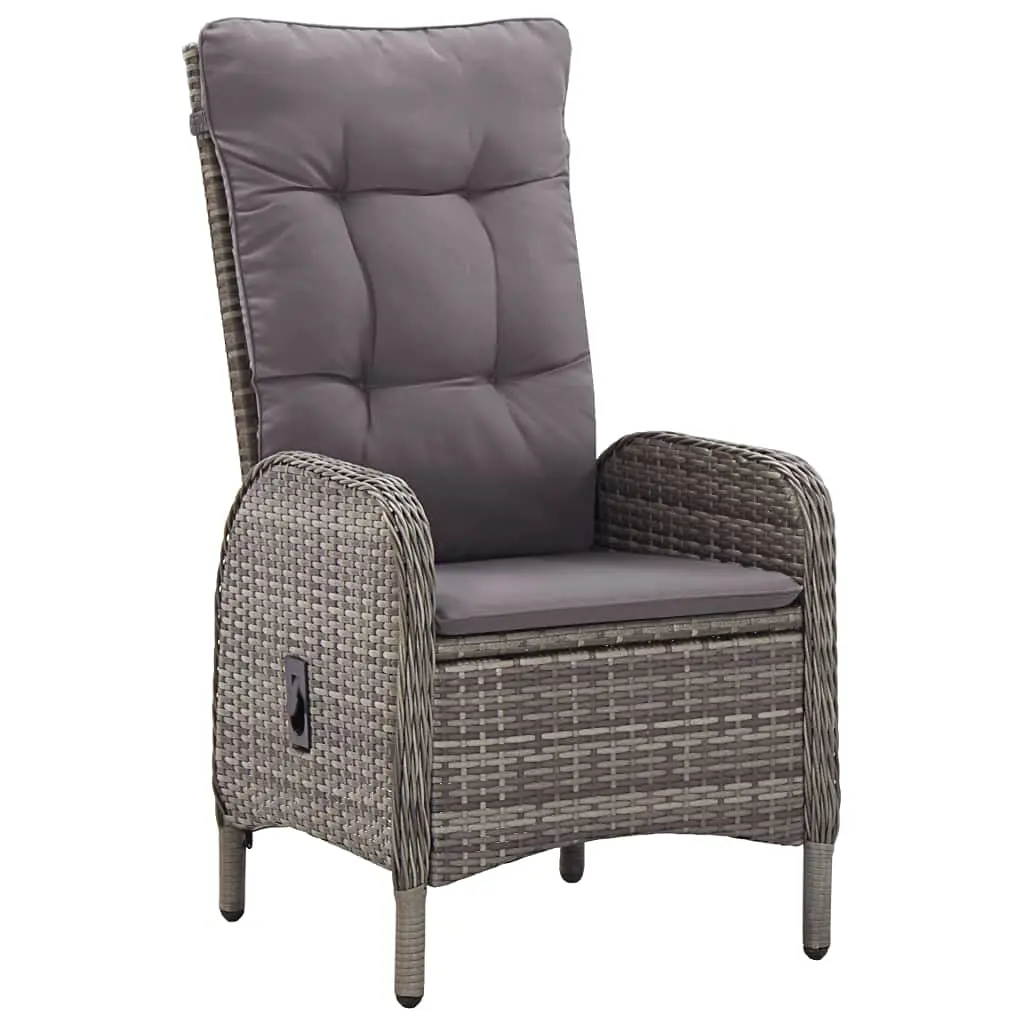 #Weather Resistant Poly Rattan Patio Chairs Set of Easy Maintenance Outdoor Porch Garden Lounge Furniture Gray