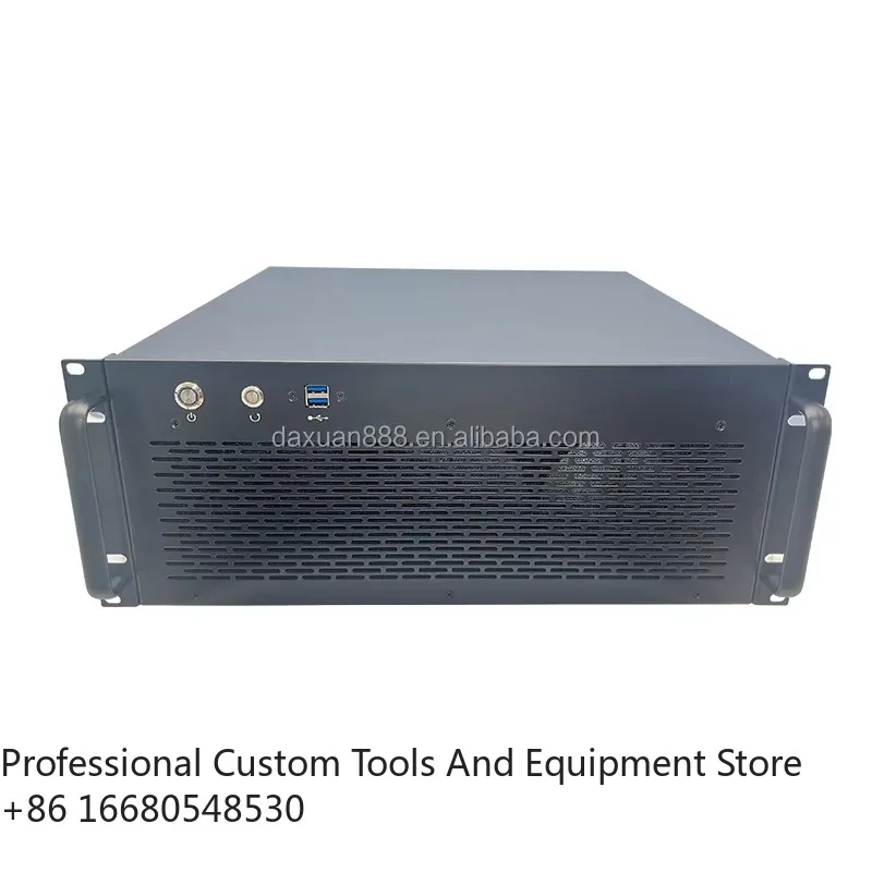 DaDaXuan SL450 4U Steel Server Chassis ATX Motherboard Compatible 360 Water Cooling 37.5cm Graphics Card Support Rack Design USB