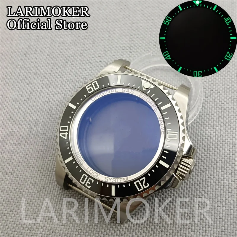 LARIMOKER 43mm New chapter ring Watch Case Sapphire glass fit NH35 NH34 ETA2836 PT5000 MIYOTA8215 DG MINGZHU Band